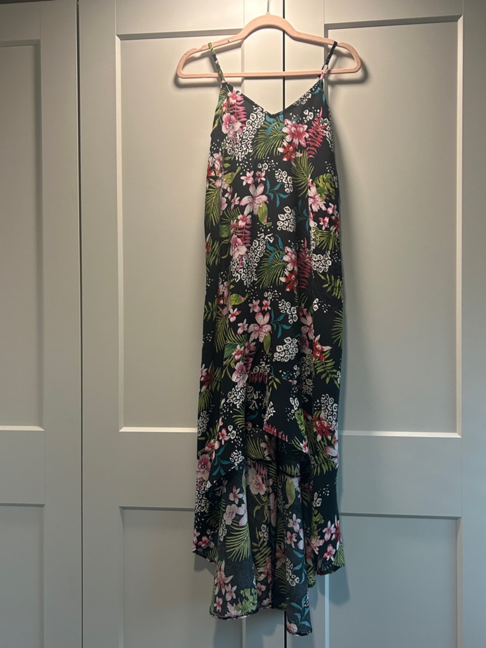 Raviya Black Tropical Floral Swim Coverup